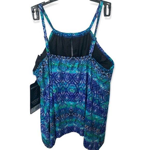 NWT MIRACLESUIT Blue Abstract Keyhole Tankini Top. Size 10 - Picture 3 of 4